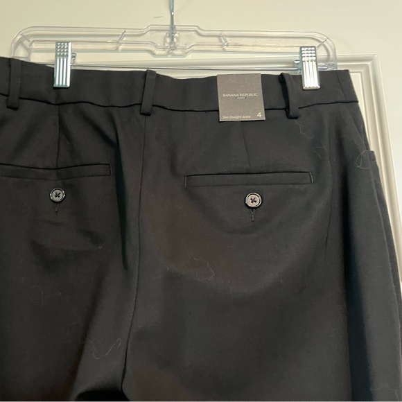 NWT BANANA REPUBLIC Black Slim Straight Ankle Pants - Picture 9 of 9